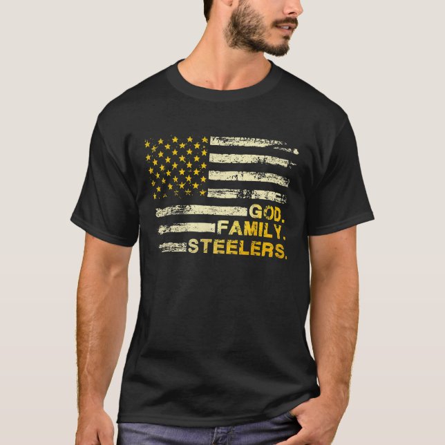 Mon Dieu. Famille. Les Steelers. T-shirts (Devant)