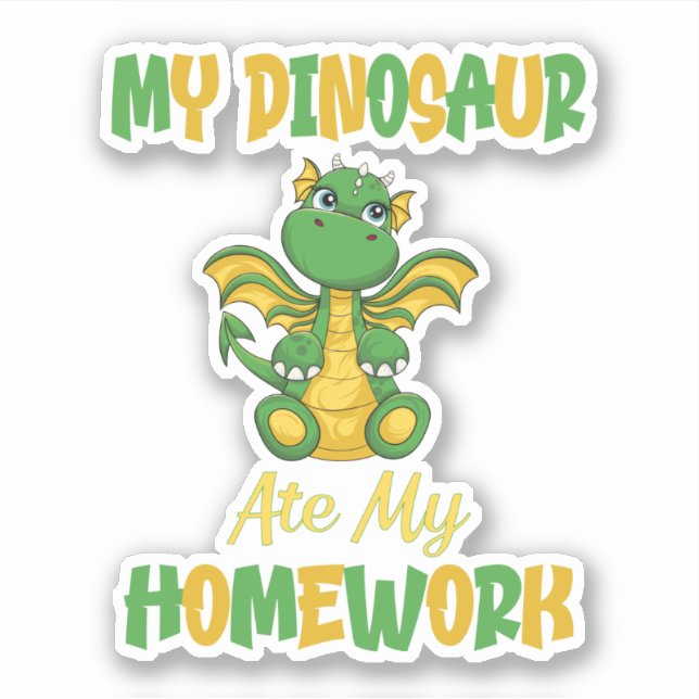 Mon Dinosaure A Mangé Mon Sticker Pour Les Mains (Devant)
