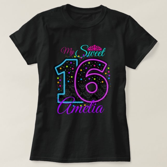 mon doux T-shirt 16 seize personnalisateur (Design devant)