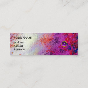 MON EMERALD AGATA , violette Metallperle Mini Visitenkarte