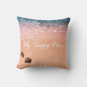 Mon endroit heureux Coussin de vague océanique