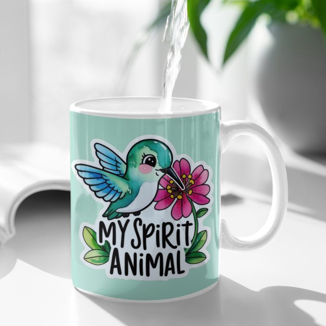 Mon esprit Animal Hummingbird Mug (This adorable, "my spirit animal" hummingbird mug would make a great gift for someone special! )
