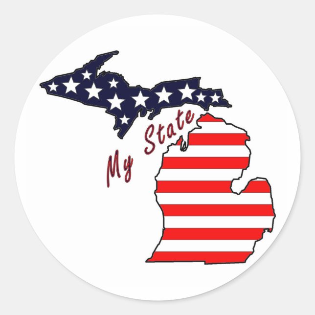 Mon état : Autocollant du Michigan (Devant)