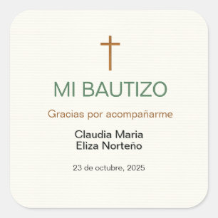 Mon Étiquette Personnalisée de Baptême Sticker Bau