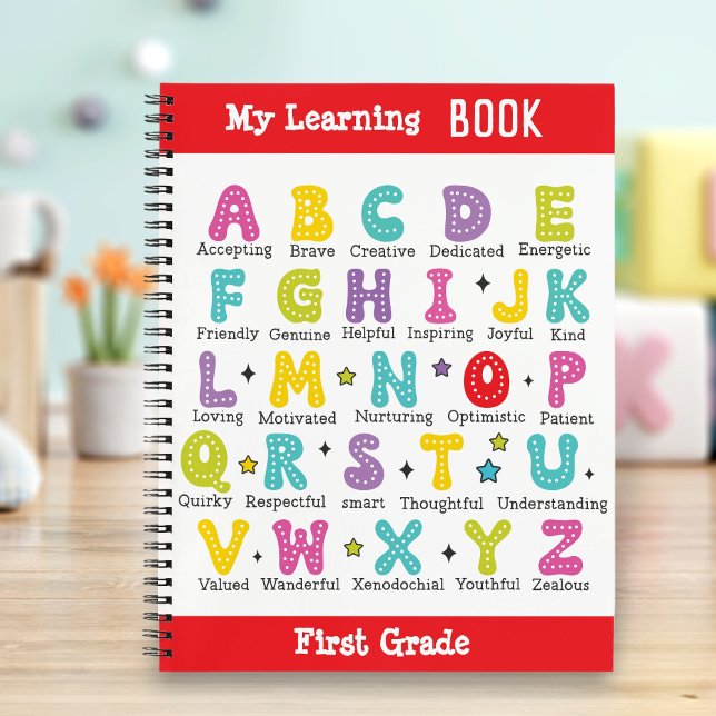 Mon livre d'apprentissage nom personnalisé lettres (My Learning Book custom name colorful letters)