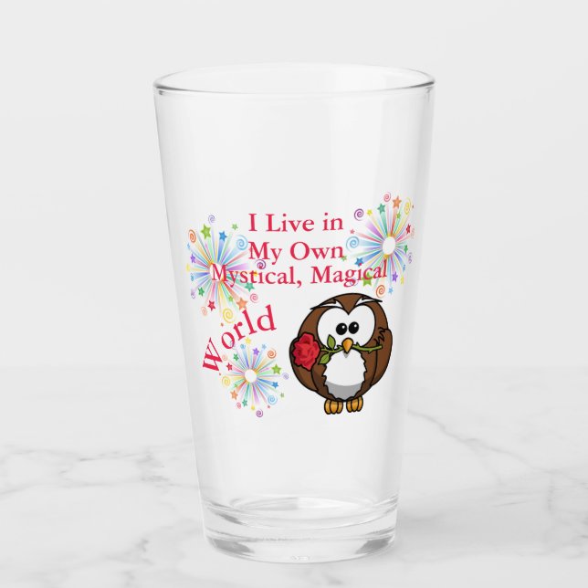 Mon mystique Rose magique Chouette verre (Devant)