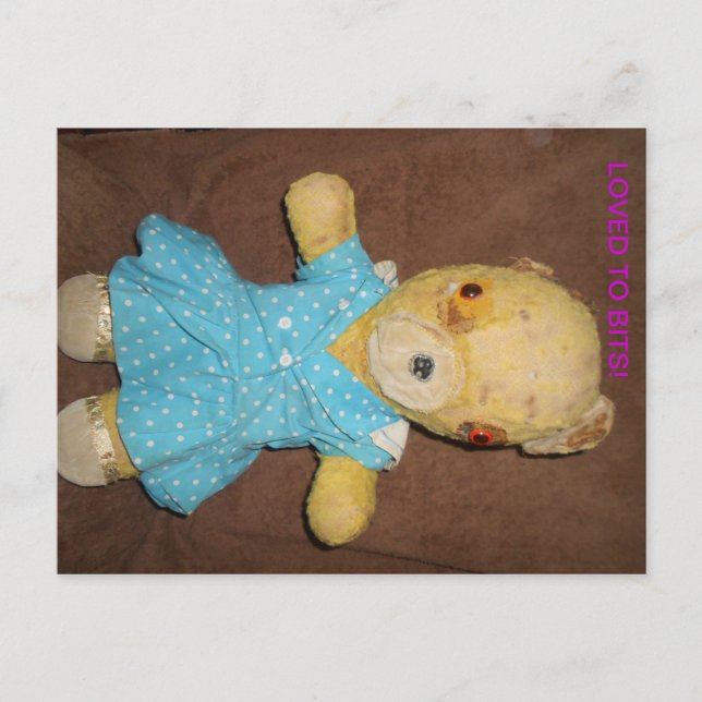 Mon ours en peluche pose sur une carte postale (Devant)