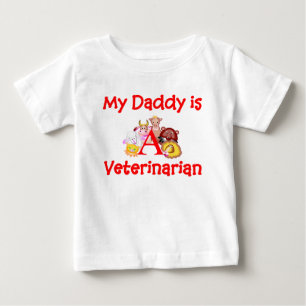 Mon papa est un T-shirt infantile vétérinaire