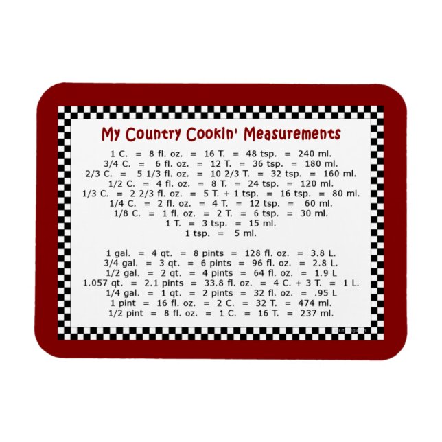 Mon pays Cookin' Measurements 4"x3" Magnet photo (Horizontal)