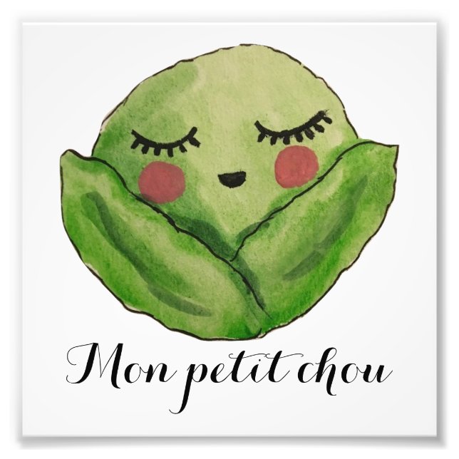 Mon Petit Chou Cabbage Print Fotodruck (Vorne)