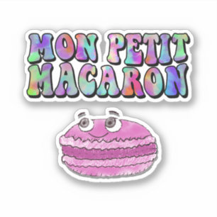 Mon Petit Macaron Retro Gefärbte Krawatte Groovy T Aufkleber