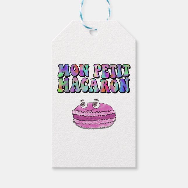 Mon Petit Macaron Retro Gefärbte Krawatte Groovy T Geschenkanhänger (Vorderseite)