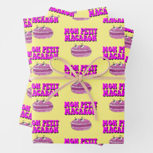 Mon Petit Macaron Retro Groovy Text Geschenkpapier Set