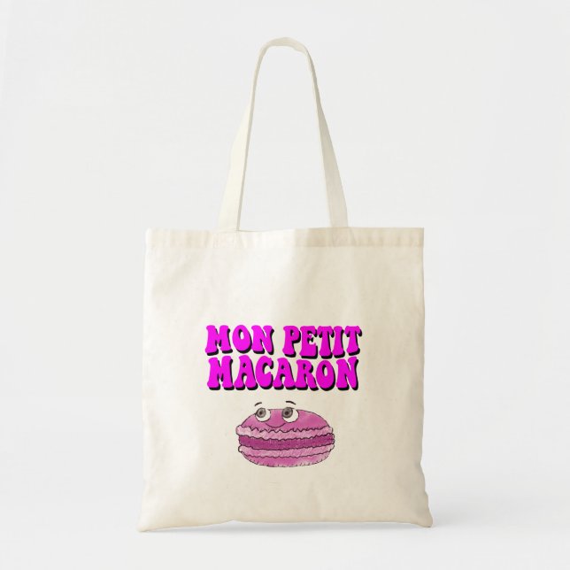 Mon Petit Macaron Retro Groovy Text Tragetasche (Vorne)