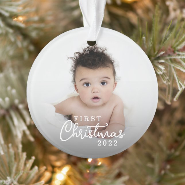 Mon premier bébé de Noël 2 photo avec année (Arbre)