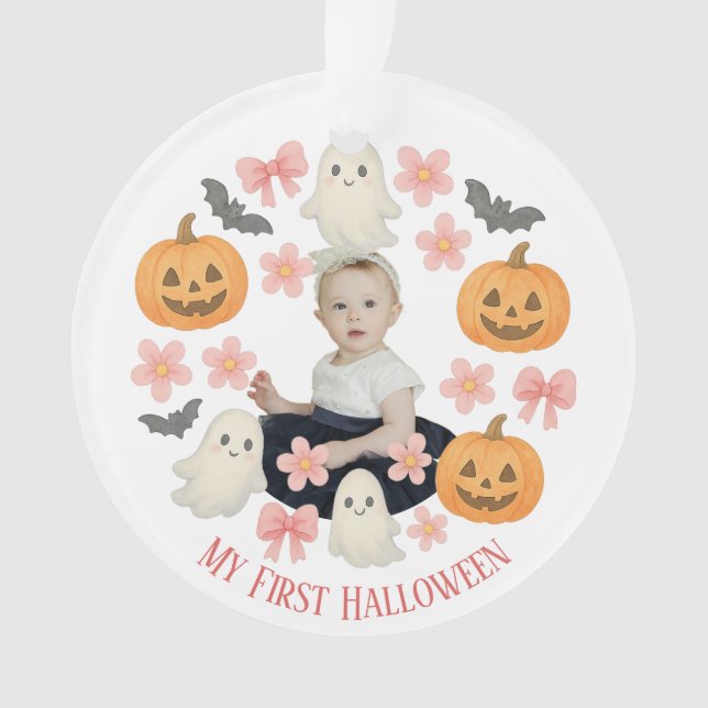 Mon premier Halloween | Mignonne Citrouille et cou (devant)