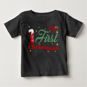 Mon premier T-shirt Black Baby Fine Jersey de Noël