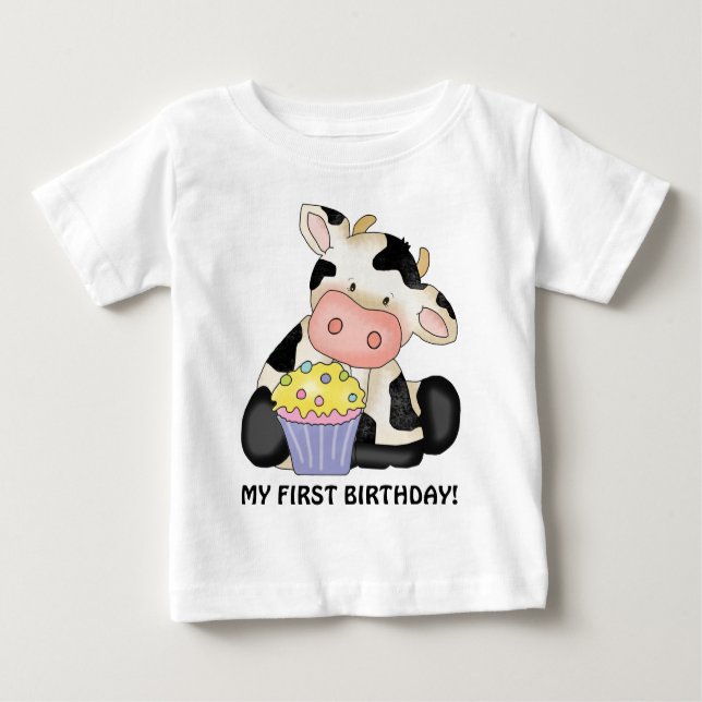 Mon premier T-shirt de vache à anniversaire (Devant)