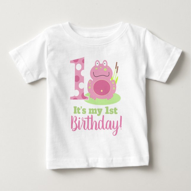Mon premier T-shirt grenouille rose pour fille d'a (Devant)
