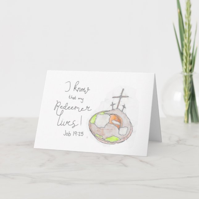 Mon Rédempteur Vit La Carte Pâques (Devant)