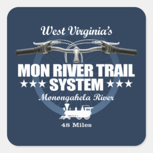 Mon River Trail (H2) Quadratischer Aufkleber