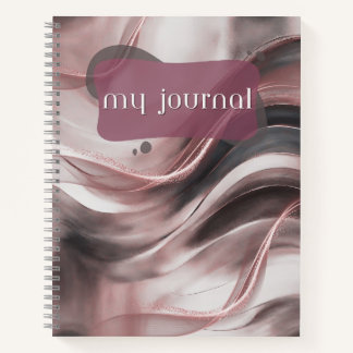 Mon Rose de journal Carnet spirale d'onde or