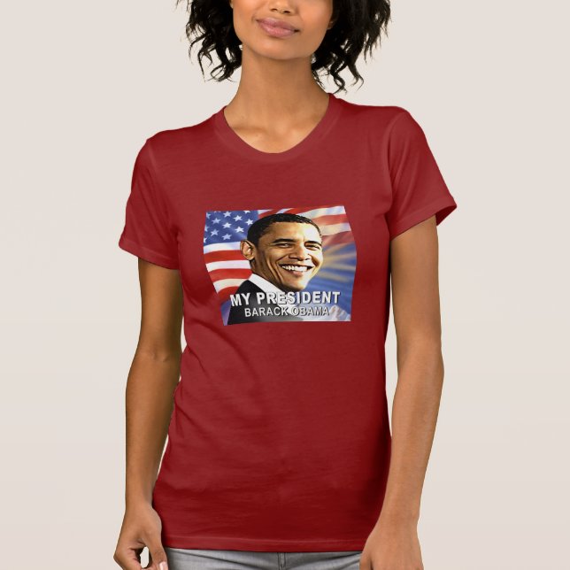 Mon T-shirt du Président Barack Obama (drapeau) (Devant)
