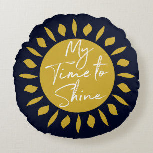 Mon Temps De Brillance, Coussin Arrondi Sun Print