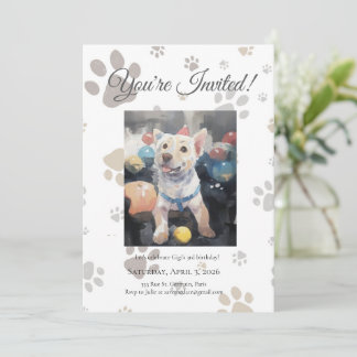 Mon Toutou Französisch inspirierte Hunde-Geburtsta Einladung