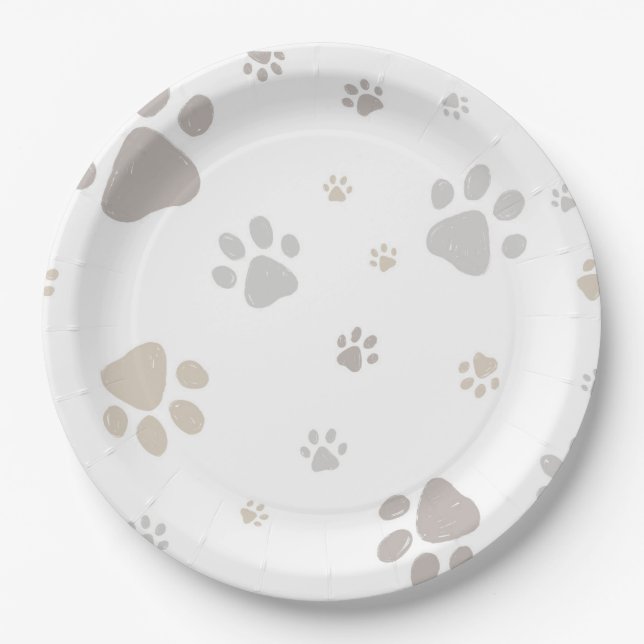 Mon Toutou French Dog Birthday Party Napkins Pappteller (Vorderseite)