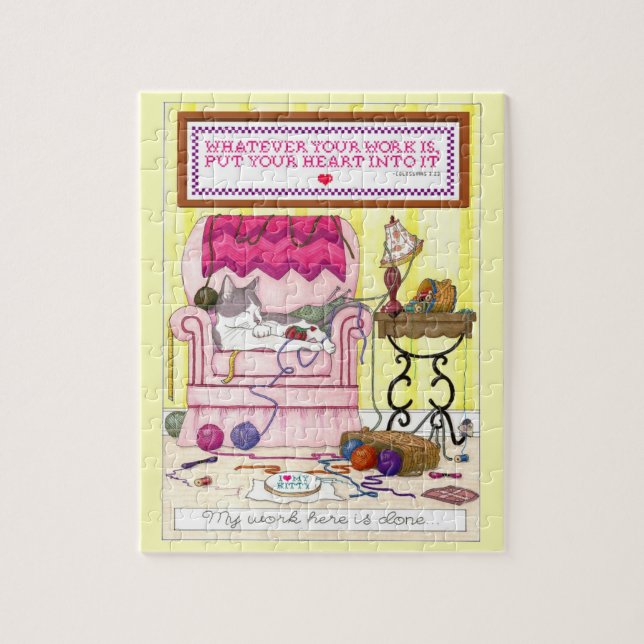 Mon travail ici est puzzle fait (Vertical)