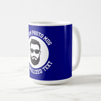 Mon visage sur un grand mug personnalisé BLEU NAVY