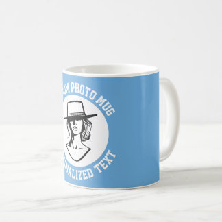 Mon visage sur un mug personnalisé BLEU Poudré