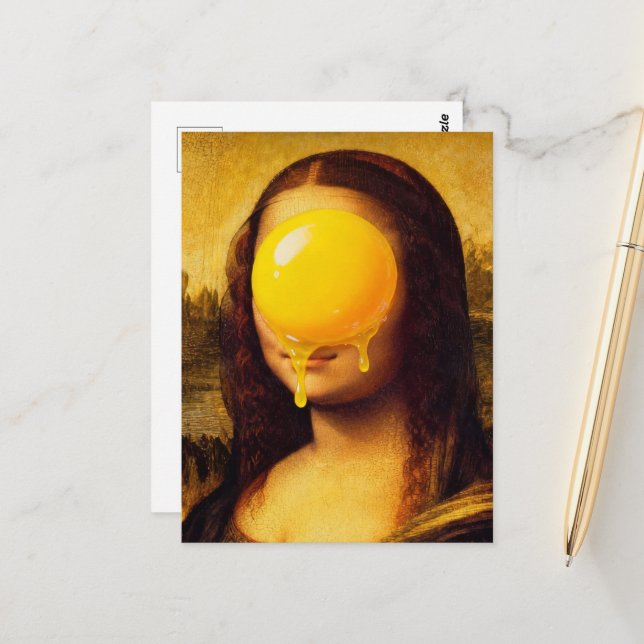 Mona Egg Yolk Funny Postkarte (Vorderseite/Rückseite Beispiel)