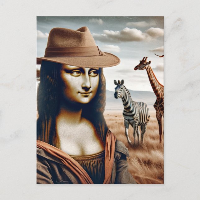 Mona geht auf Safari Postkarte (Vorderseite)