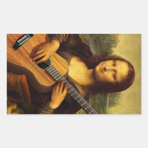 Mona Guitar Rechteckiger Aufkleber