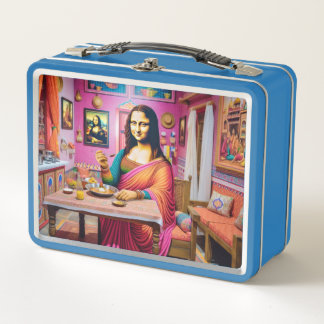 Mona isst indische Gerichte im indischen Haus Metall Brotdose