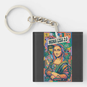Mona Lisa 2.0 Moderner Pop-Art-Influencer-Poster - Schlüsselanhänger