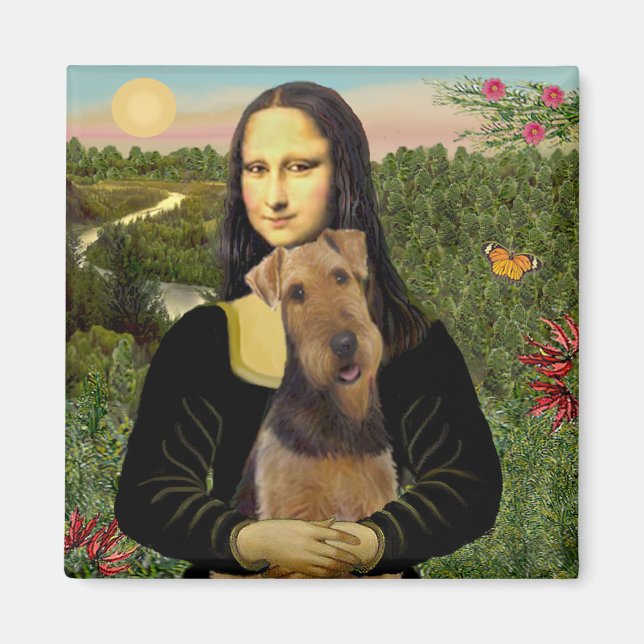 Mona Lisa - Airedale Terrier (#1) Magnet (Vorne)