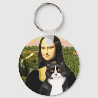 Mona Lisa - Am SH schwarz-weiße Katze Schlüsselanhänger