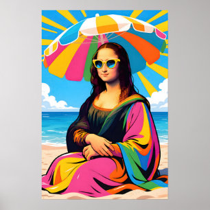 Mona Lisa am Strand Pop Art Poster