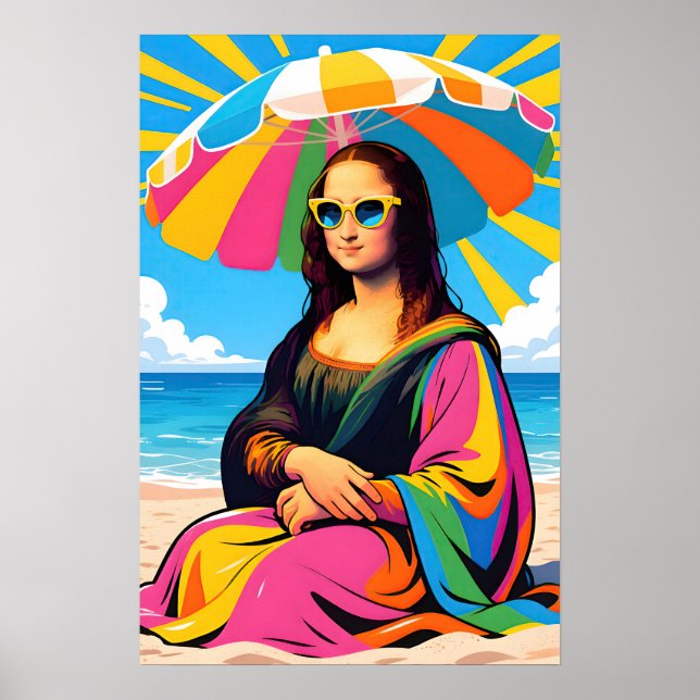 Mona Lisa am Strand Pop Art Poster (Vorne)