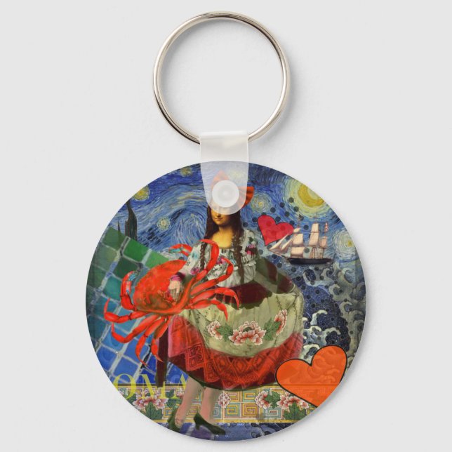 Mona Lisa and Crab Schlüsselanhänger (Vorderseite)