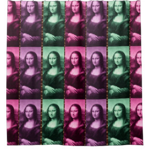 Mona Lisa Animal Print Green Pink Lila Duschvorhang