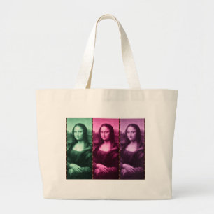 Mona Lisa Animal Print Green Pink Lila Jumbo Stoffbeutel