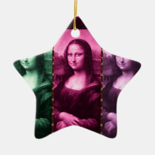 Mona Lisa Animal Print Green Pink Lila Keramikornament