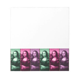 Mona Lisa Animal Print Green Pink Lila Notizblock