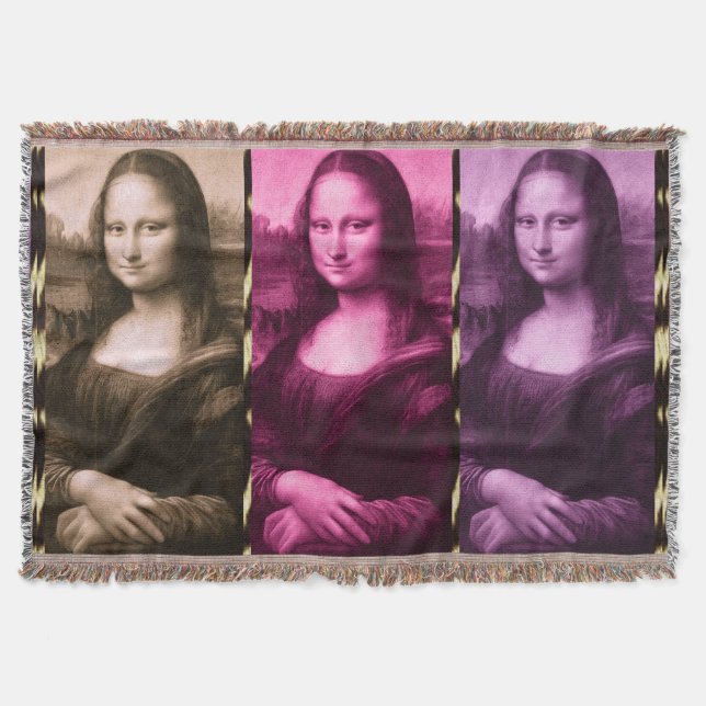 Mona Lisa Animal Print Lila Pink Chocolate Decke (Vorderseite)