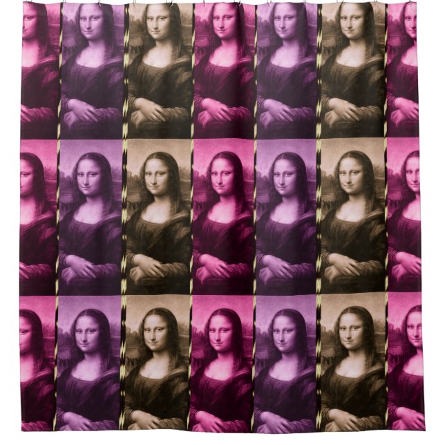 Mona Lisa Animal Print Lila Pink Chocolate Duschvorhang (Vorderseite)