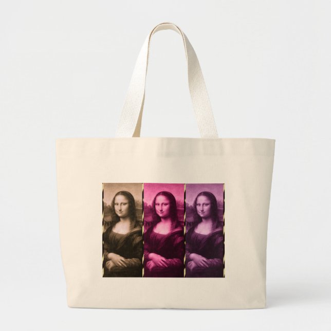 Mona Lisa Animal Print Lila Pink Chocolate Jumbo Stoffbeutel (Vorne)